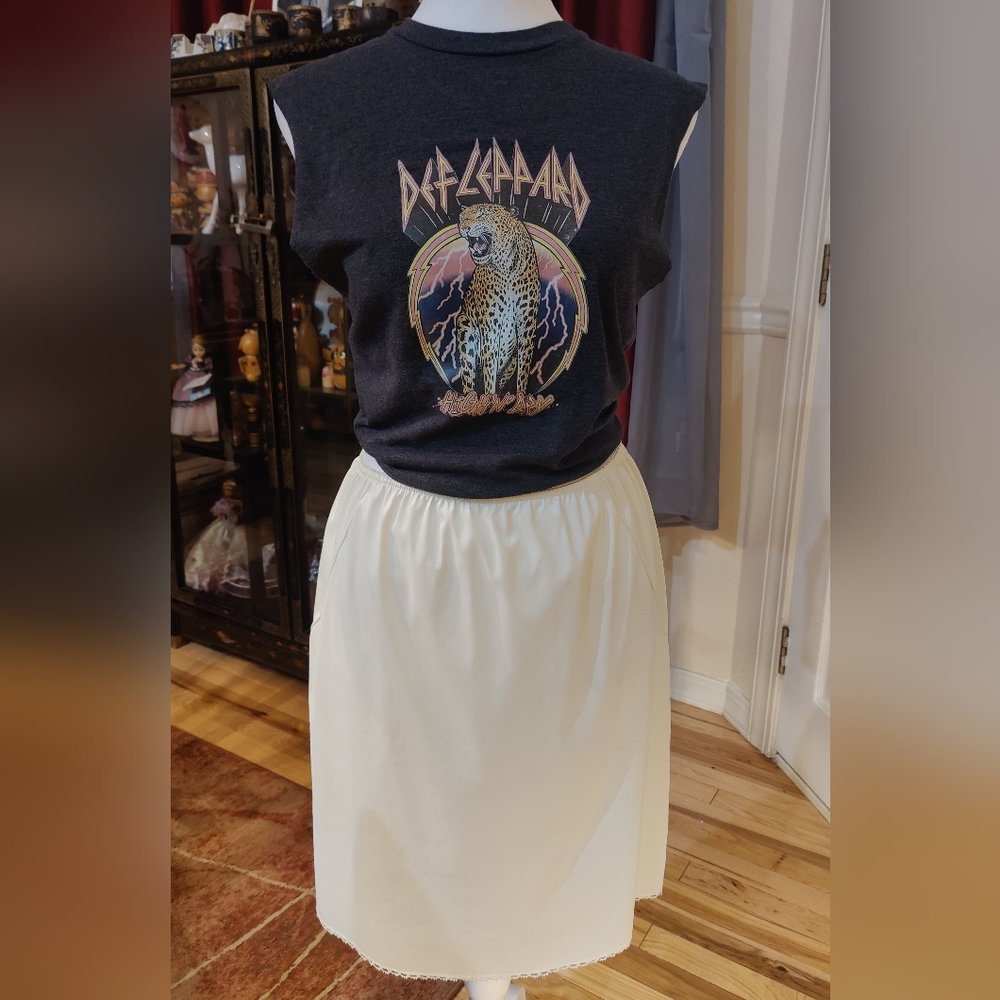 Vintage Van Raalte Mini Butter Cream Slip Skirt